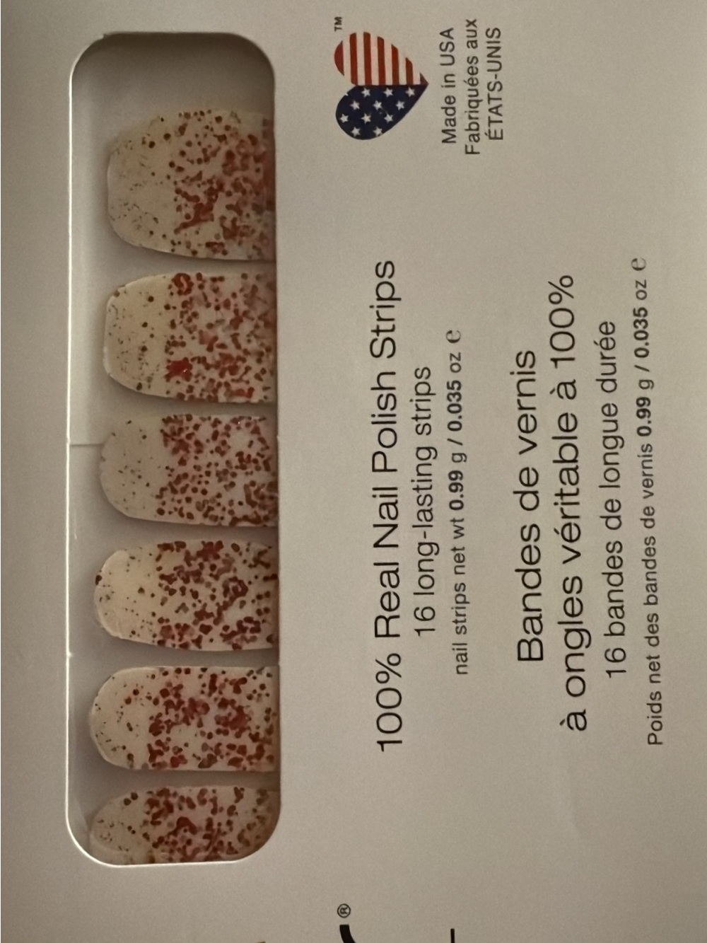 Color Street Cream & Rose Gold Speckle Press-On Nail Strips